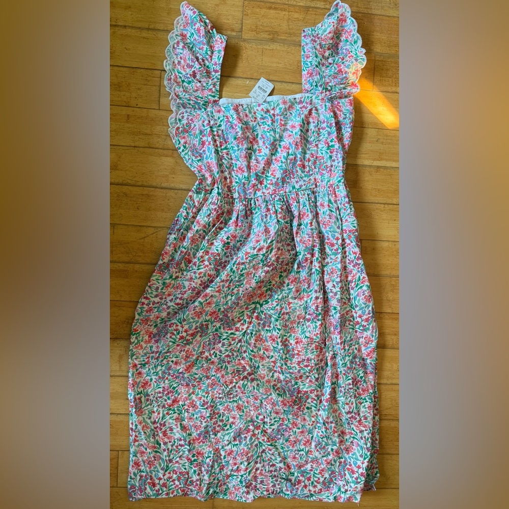 J. Crew Floral Midi Dress - Pink and Green